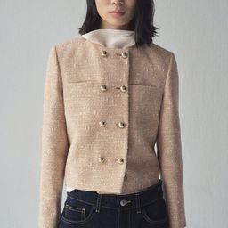 MANGO Double-Breasted Tweed Jacket-picture-1