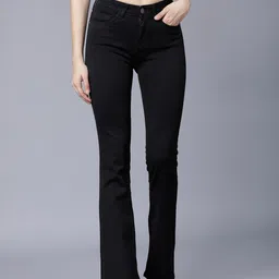 basics by tokyo talkies Tokyo Talkies Women Black Bootcut Mid-Rise Clean Look Stretchable Jeans-picture-2