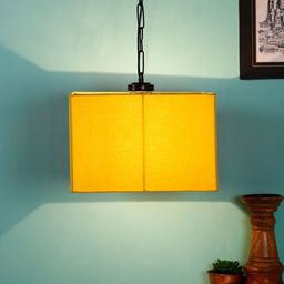 Devansh Yellow & Black Solid Traditional Hanging Lamp-picture-40