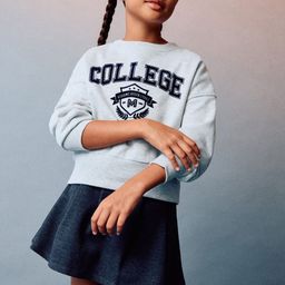 Mango Kids Girls Typography Printed Sweatshirt-picture-2