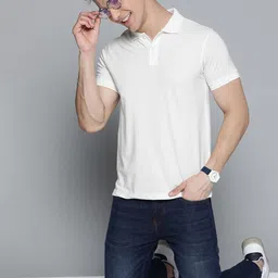 Mast & Harbour Men Off-White Solid Polo Collar T-shirt-picture-30