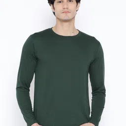 Chkokko Men Green Solid Round Neck T-shirt-picture-48