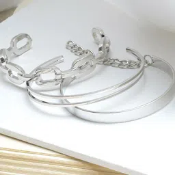 JOKER & WITCH Set of 3 Silver-Plated Cuff Bracelet-picture-41
