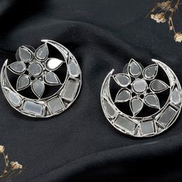 TEEJH Silver-Plated Contemporary Studs Earrings-picture-15