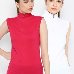 appulse Women Pack of 2 Solid Henley Neck Slim Fit T-shirts-picture-18