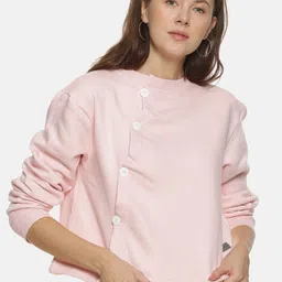 Campus Sutra Women Pink Solid Sweatshirt-picture-29
