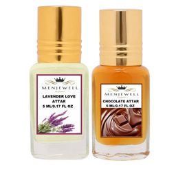 Menjewell Set Of 2 Lavender Love & Chocolate Attar - 10 ml-picture-31