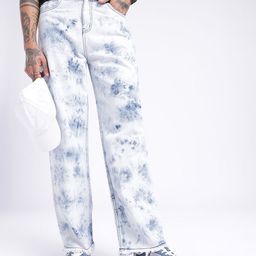 glitchez Men Raw Heat Relaxed Acid Wash Jeans-picture-39