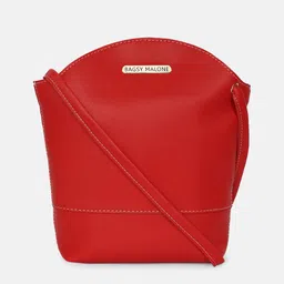 Bagsy Malone Red PU Structured Sling Bag-image-62