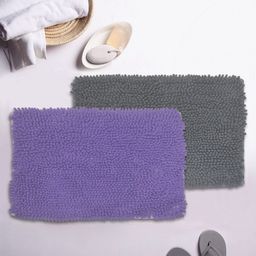 BIANCA Set of 2 Textured Shaggy Anti-Skid Bath Rugs-picture-38