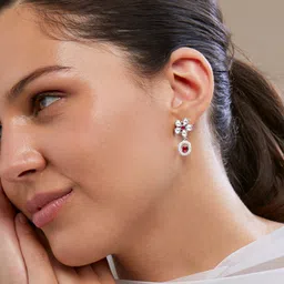 MINUTIAE Silver-Plated Floral Drop Earrings-picture-11