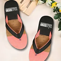 TRY FEET Women Colourblocked T-Strap Flats-image-69