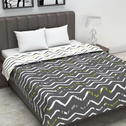 Divine Casa Charcoal & White Abstract AC Room 110 GSM Double Bed Dohar-picture-40