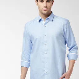 SOJANYA Men Blue Classic Regular Fit Self Design Casual Shirt-image-65