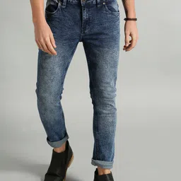 Roadster Men Blue Skinny Fit Mid-Rise Clean Look Stretchable Jeans-picture-33