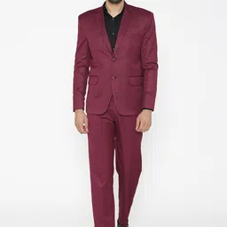 Wintage Men Magenta Solid Single-Breasted Regular Fit Party Suit-picture-25