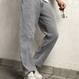 Hubberholme Men Clean Look Heavy Fade Light Shade Mid-Rise Relaxed Fit Pure Cotton Jeans image 5