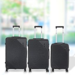 WROGN Set Of 3 Hard-Sided Trolley Suitcase In Cabin, Medium & Large-picture-27