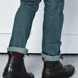 KICKSFIRE Men Textured Genuine Leather Regular Boots image 2