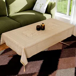 Kuber Industries Gold Toned Floral Cotton Rectangle 4 Seater Table Cover-image-8
