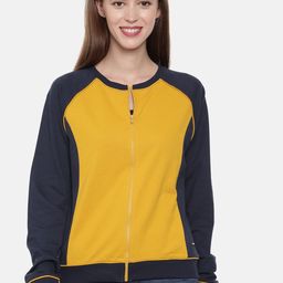 3PIN Women Navy Blue Colourblocked Sweatshirt-picture-20