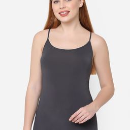 Soie Women Charcoal Grey Solid Camisole-picture-5