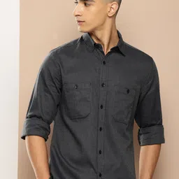 INVICTUS Pure Cotton Slim Fit Striped Casual Shirt-image-10