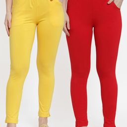 TAG 7 Women Pack of 2 Solid Ankle-Length Leggings-picture-14