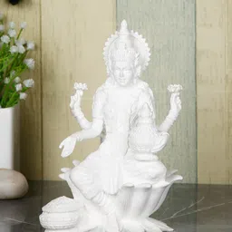 CraftVatika White Goddess Lakshmi Idol Handmade Showpiece-picture-29