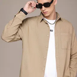 The Roadster Life Co. Pure Cotton Self Design Textured Relaxed Fit Casual Shirt-picture-31