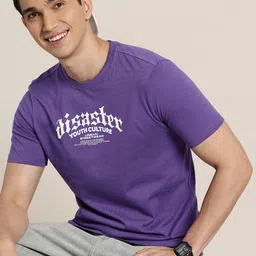 HERE&NOW Pure Cotton Typography Printed T-Shirt image 1