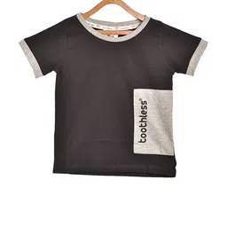 toothless Boys Charcoal Grey Printed Round Neck Pure Cotton T-shirt-picture-22