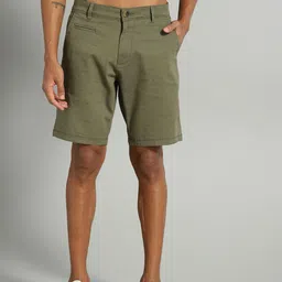 Roadster Men Olive Green Printed Chino Shorts-picture-36