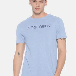 Steenbok Men Blue Printed Round Neck Pure Cotton T-shirt-picture-34