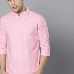 Dennis Lingo Men Pink Slim Fit Solid Casual Shirt-picture-30