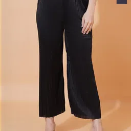 Moda Rapido Women Comfort Pleated Trousers-picture-31