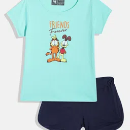 YK X Minute Mirth Girls Printed Pure Cotton Tshirt with Shorts-picture-11