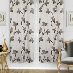 Good Homes by Home Candy White & Grey Set of 2 Window Curtains-image-96