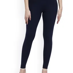 Purple State Women Blue Solid Ankle -Length Leggings-picture-21