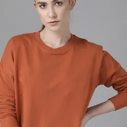 Roadster Women Rust Orange Sweatshirt image 1