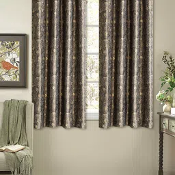 Deco Window Brown & Gold-Coloured Set of 2 Black Out Window Curtains-picture-13