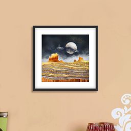 999Store Gold & Black Night And Moon Cotton Canvas Digitally Printed Wall Art-picture-22