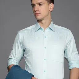 Raymond Pure Cotton Slim Fit Geometric Printed Formal Shirt-picture-31