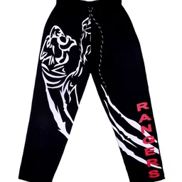 SWEET ANGEL Kids Black Straight Fit Printed Track Pants-picture-48