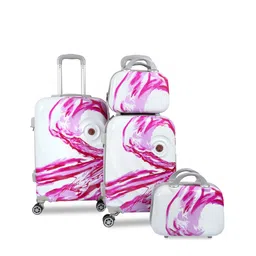 Polo Class Pink & White Printed Set of 4 Travelling Bag-picture-42