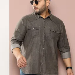 Sztori Men Plus Size Classic Solid Casual Shirt-picture-34