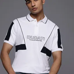 Ducati Brand Logo Printed Polo Collar Pure Cotton T-shirt-picture-45