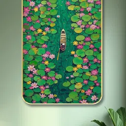 SAF Green & Pink Floral Printed Wooden Wall Art-picture-16