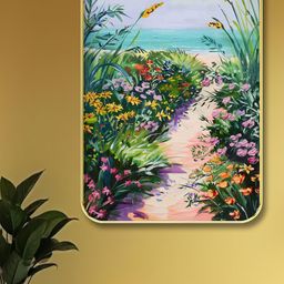 SAF Green & Blue Floral Printed Wooden Wall Art-picture-7