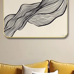 SAF Brown & Black Wooden Abstract Painting Wall-image-51